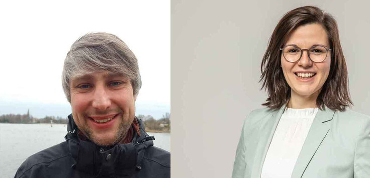 Zwei neu ordinierte Personen in der EKBO im Mai 2022 Theresa Dittmann und Martin Rohde